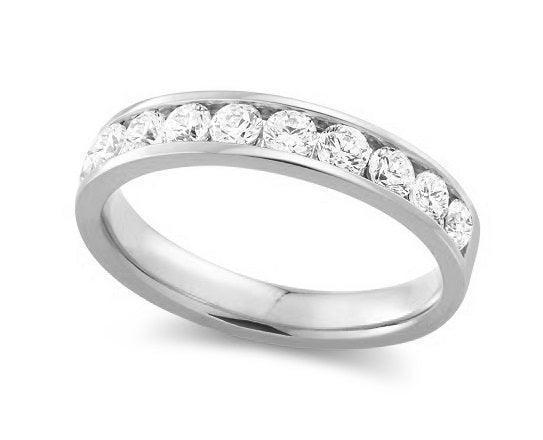 1.00TDW diamond Comfort fit Anniversary & Wedding Band in 14k white Gold
