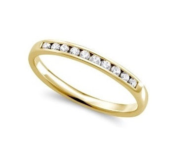 0.33TDW diamond Comfort fit Anniversary & Wedding Band in 14k Yellow Gold