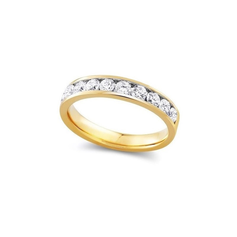 0.50TDW diamond Comfort fit Anniversary & Wedding Band in 14k Yellow Gold