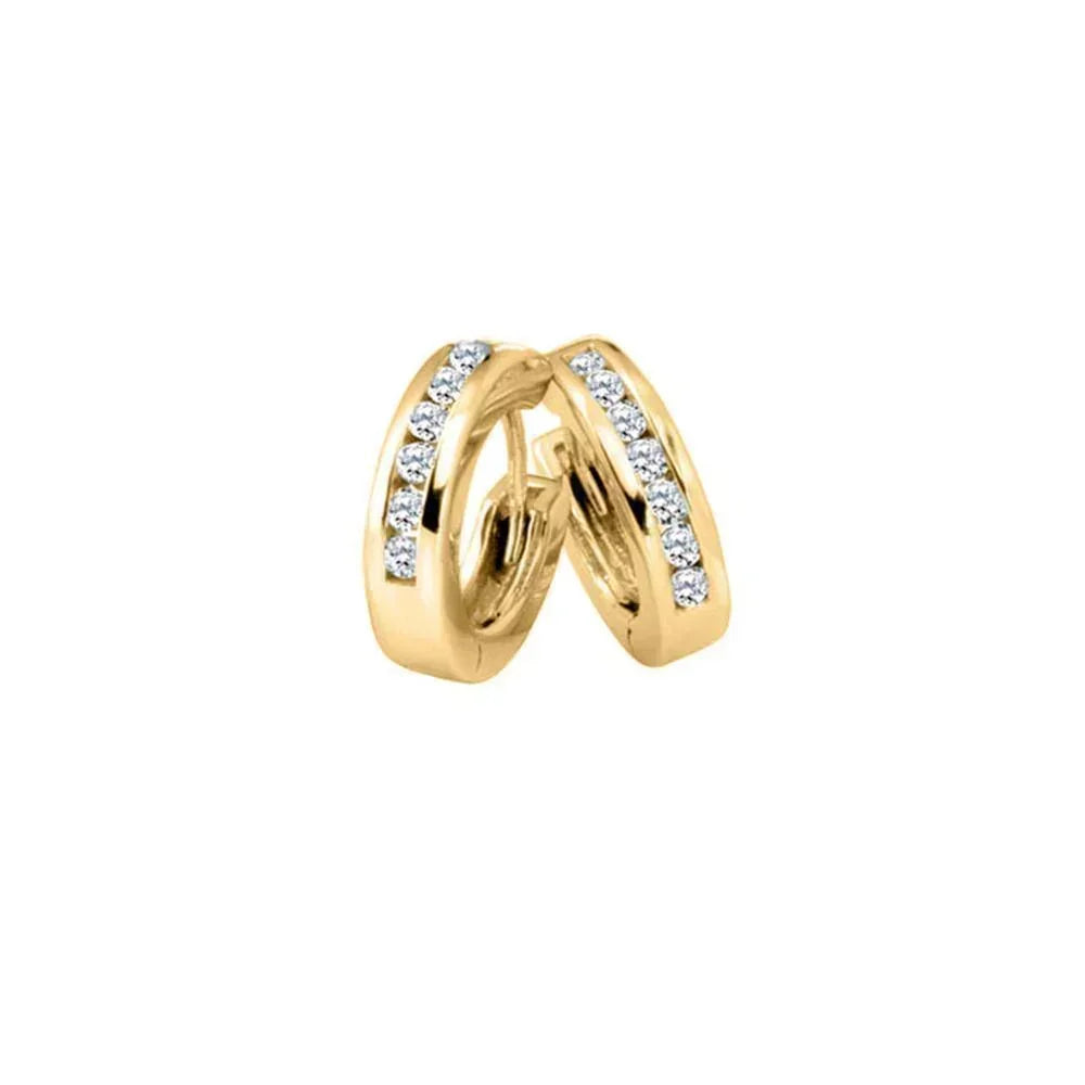 Diamond Classic Huggies set with 0.50tdw in 10K Yellow Gold