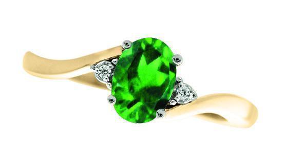 May Birthstone Ring with Diamond Accent set in 10K Yellow gold 87190520