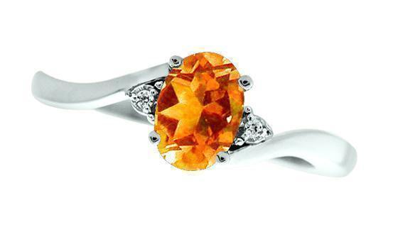 November Birthstone Ring with Diamond Accent set in 10K White Gold 87191110