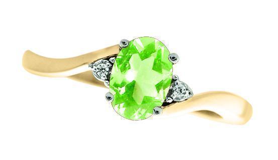 August Birthstone Ring with Diamond Accent set in 10K Yellow gold 87190820