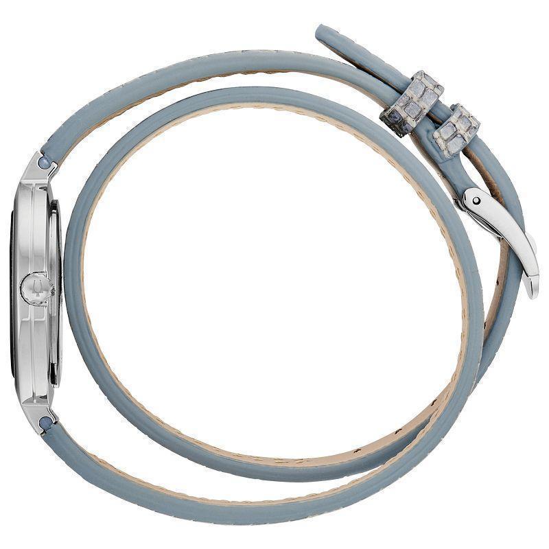 Bulova Rhapsody Grey Leather Double Wrap Strap Diamond Women's Watch 96R236