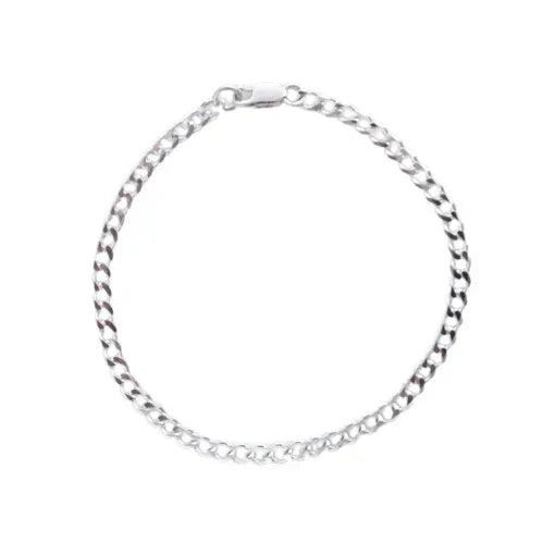 Sterling Silver 3.8mm Curb Link Italian Bracelet