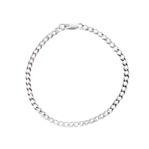 Sterling Silver 3.8mm Curb Link Italian Bracelet