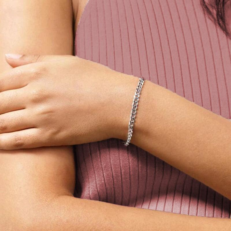 Sterling Silver 7" 4.3mm Curb Link Italian Bracelet