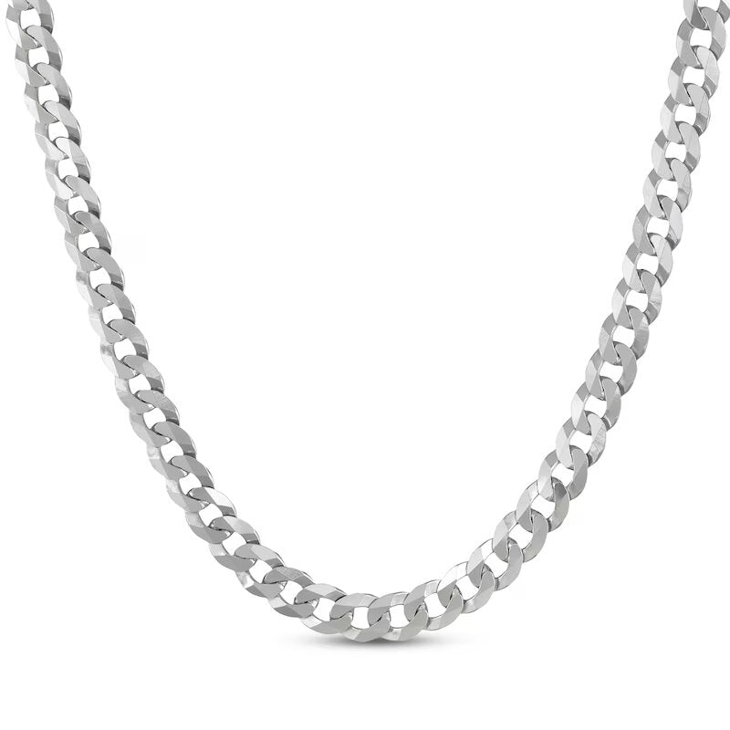 Sterling Silver 22&quot; 6.7mm Men&#39;s Curb Link Chain