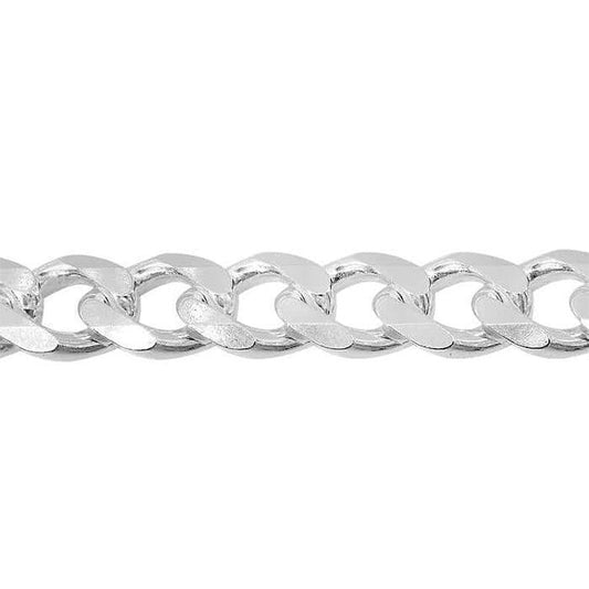 Sterling Silver 7.5mm Men's Curb Link Italian Bracelet