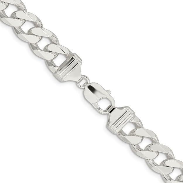Sterling Silver Italian 22" 12.9mm Men's Curb Link Chain