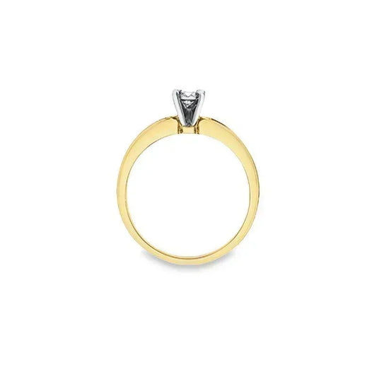 0.10TDW 10K Yellow Gold Diamond Engagement Ring with Twisted Band