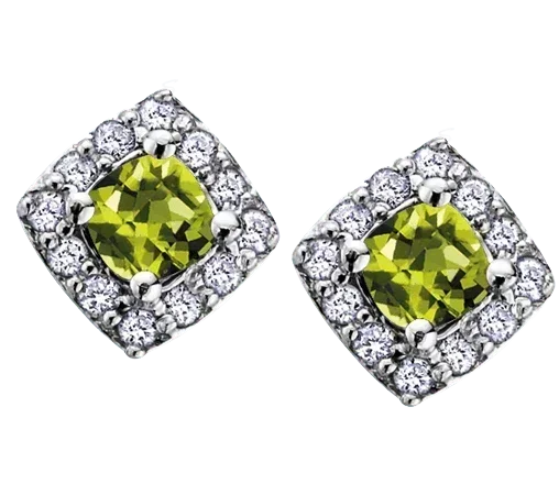 Peridot and 2025 diamond earrings