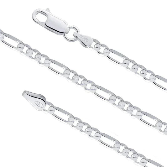 Sterling Silver 22" 2.9mm Italian Figaro Link Chain