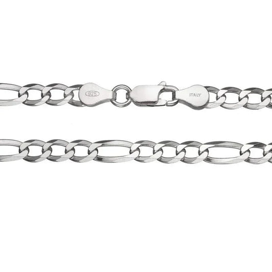 Sterling Silver 24" 4.3mm Italian Figaro Link Chain