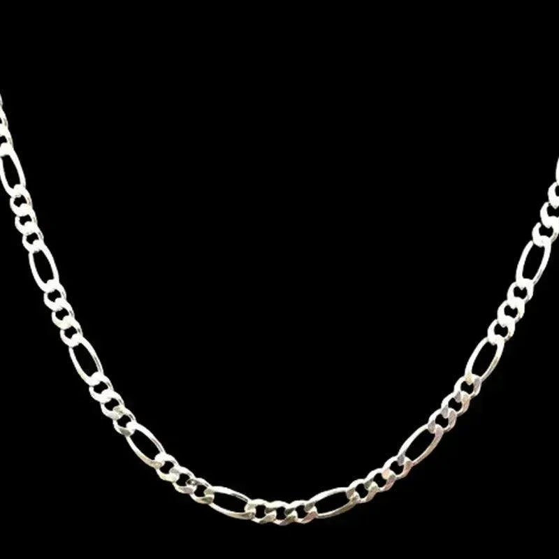 Sterling Silver 24" 4.3mm Italian Figaro Link Chain