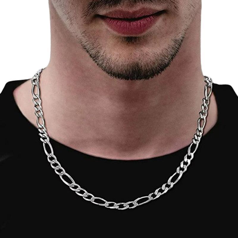 Sterling Silver 24" 6.8mm Italian Men's Figaro Link Chain