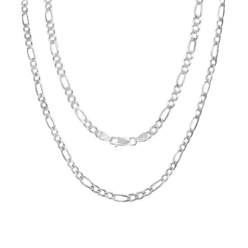 Sterling Silver 24" 9.2mm Italian Men's Figaro Link Chain