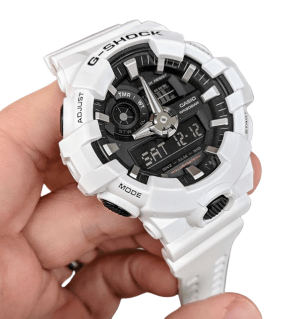  G-Shock Casio Men's Quartz Resin Casual Watch, Color:White  (Model: GA-700-7ACR) : Clothing, Shoes & Jewelry