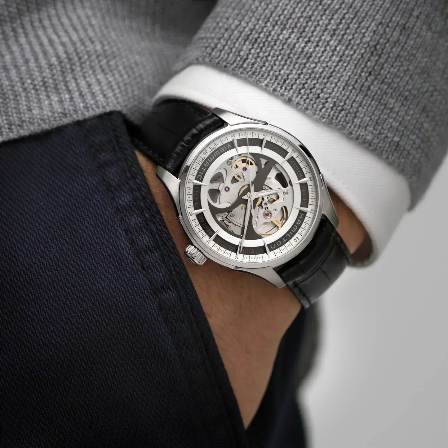 Hamilton Jazzmaster Viewmatic Skeleton Automatic Mens Watch H42555751