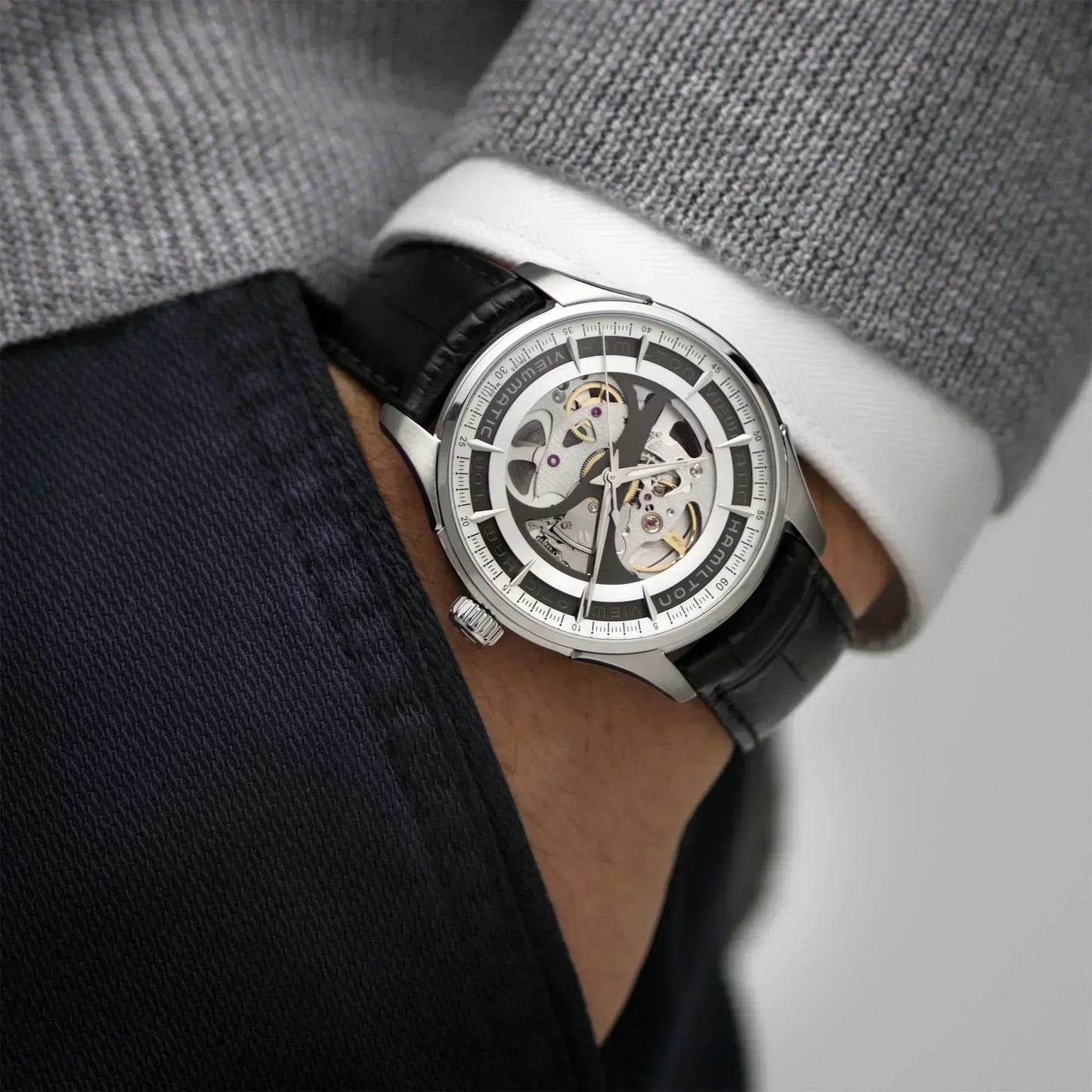 Hamilton Jazzmaster Viewmatic Skeleton Automatic Mens Watch H42555751