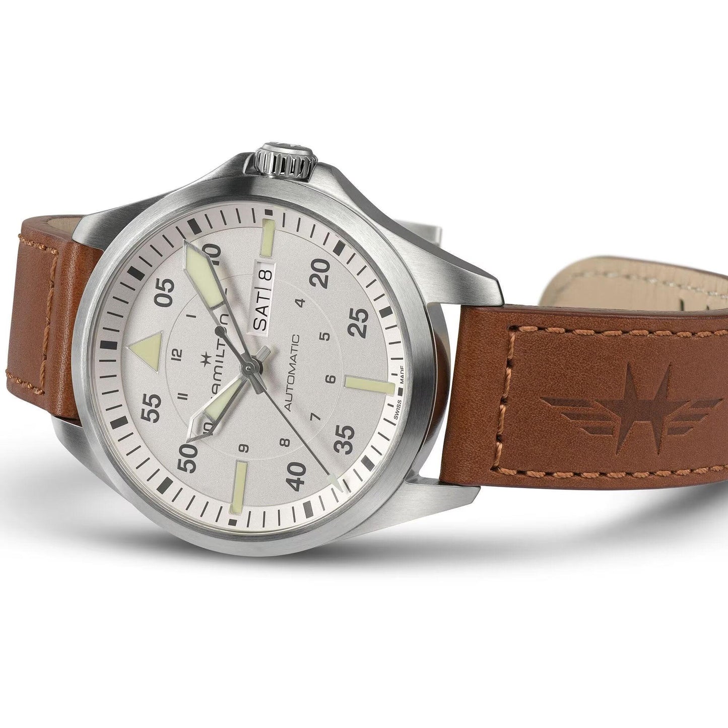 Hamilton Khaki Aviation Pilot Day Date Automatic Mens Watch H64635550
