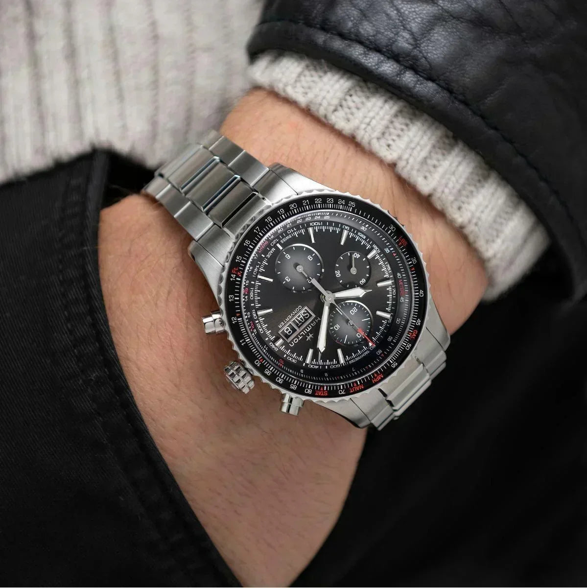 Hamilton Khaki Aviation Converter Automatic Chrono Mens Watch H76726130