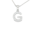 Sterling Silver Cubic Zirconia Initial Letter G Pendant