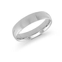 Platinum 5mm high polish rounded dome light comfort fit wedding band