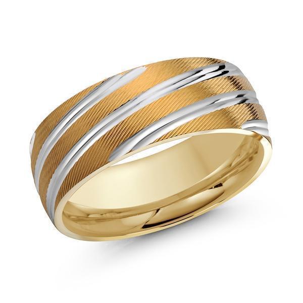 10, 14 Karat 8mm Yellow Gold High Polish Rounded Lux Band