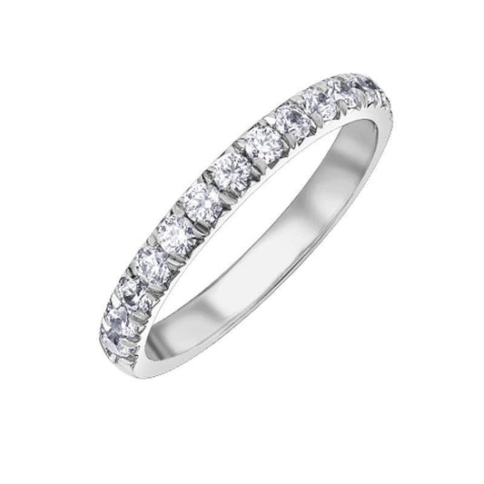 14K White Gold 0.50TDW Diamond Claw Set Wedding Band