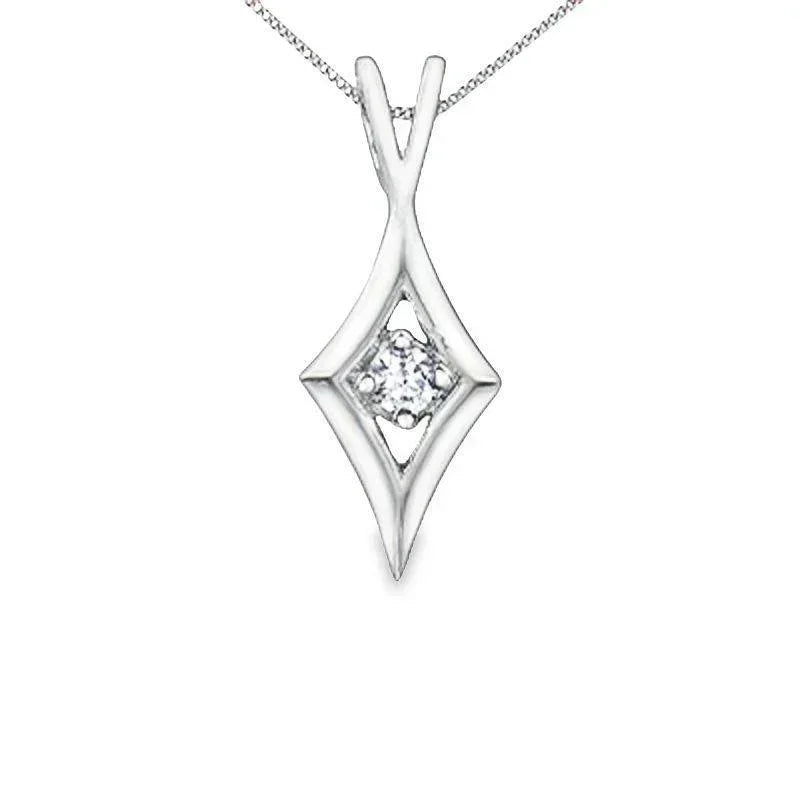 10K White Gold 0.03TDW Canadian Diamond Pendant