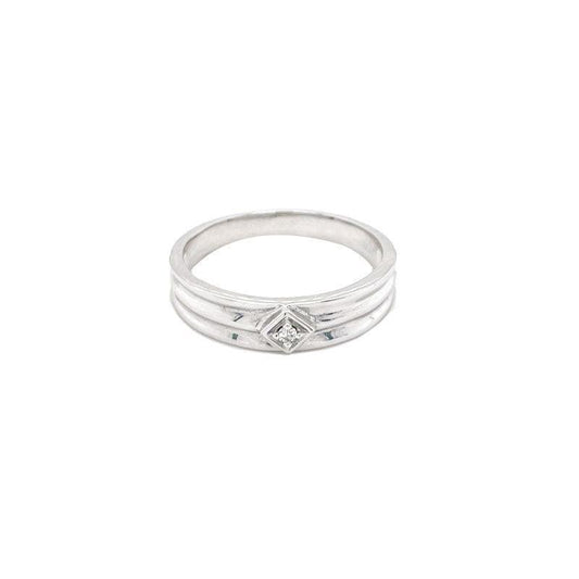0.02TDW 10K White Gold Diamond Women's Wedding Band