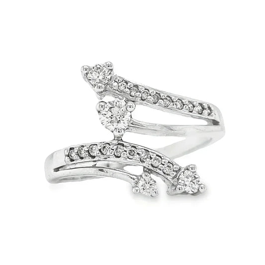 10K White Gold 0.35CT Diamond ladies Multi Ring