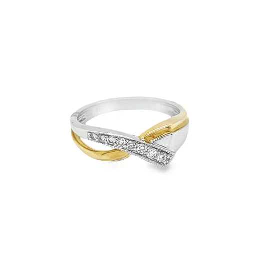 0.13 Ct TDW Diamond Special Anniversary Ring In 10K Yellow And White Gold