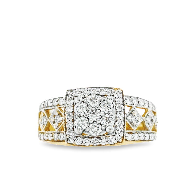 0.90 Ct TDW Diamond 14K Yellow And White Gold Special Anniversary Ring