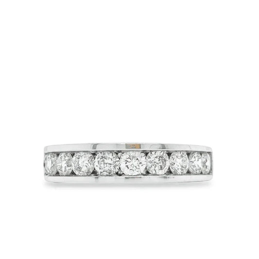 14K White Gold 0.75CT Nine Diamond Anniversary Band