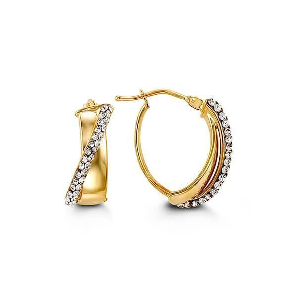 10K Yellow Gold Cz X Style Earrings