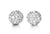 10K White Gold Cz Glitter Ball 8mm Stud Earrings