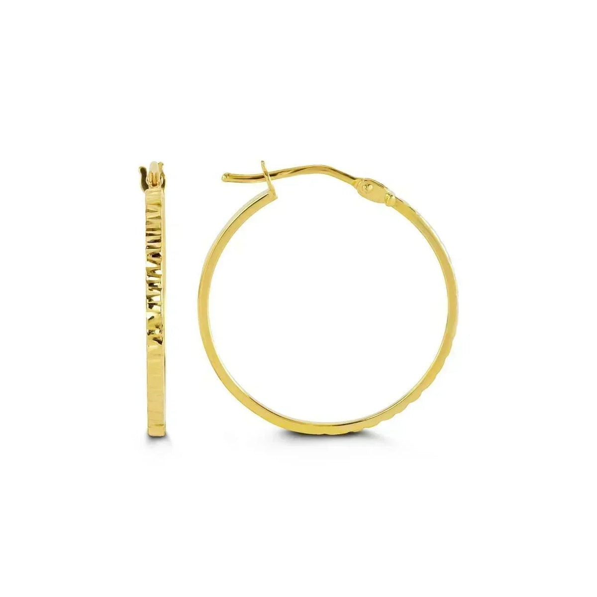 10K Yellow Gold Square Tube Hoop Earring