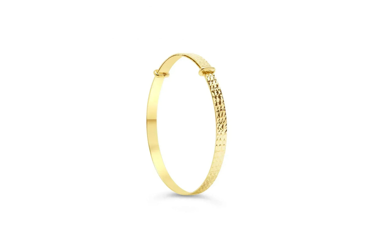 10k Yellow Gold Laser Cut Baby Bangle