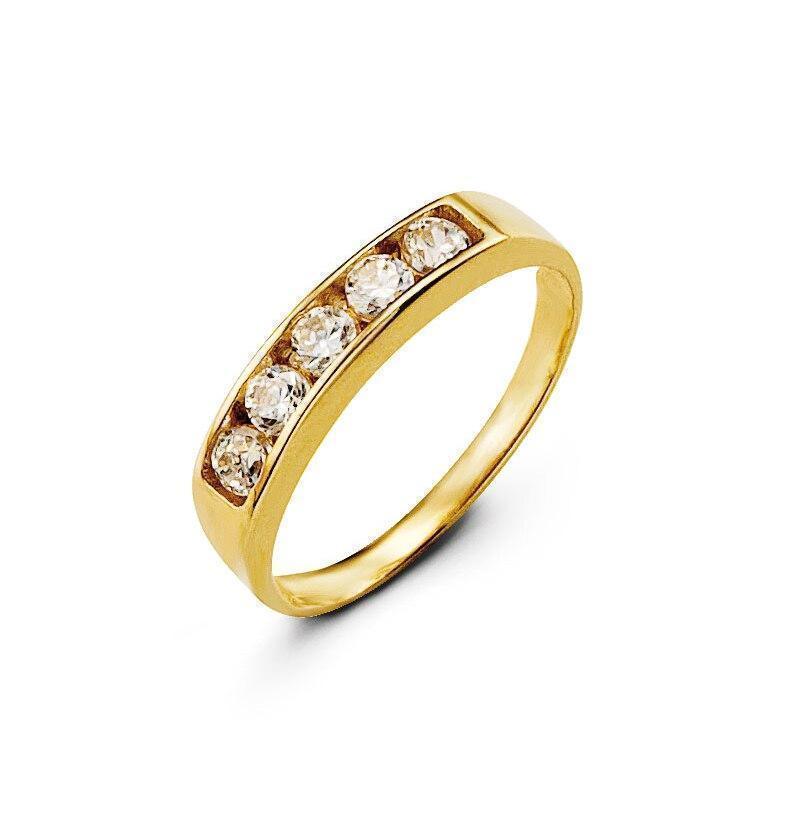 10k Yellow Gold CZ Ring For Babies