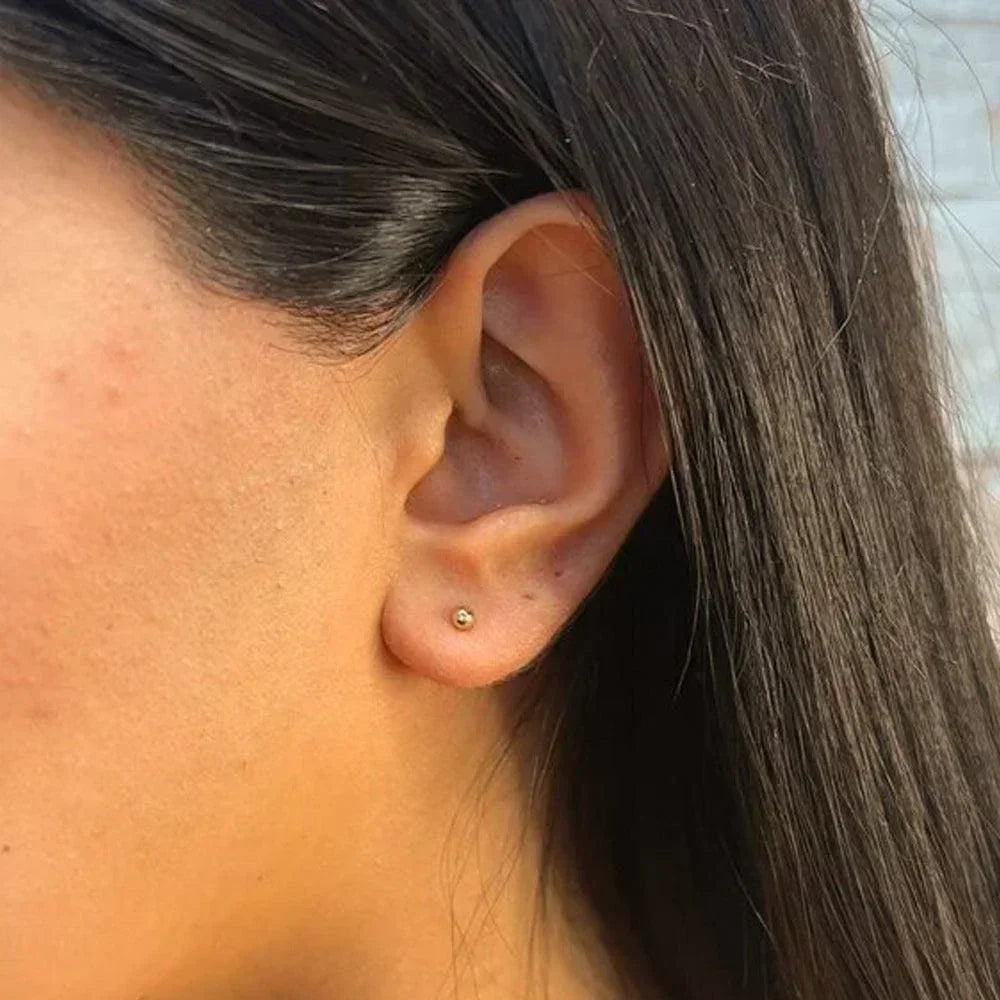 14K Yellow Gold Baby Balls Earrings