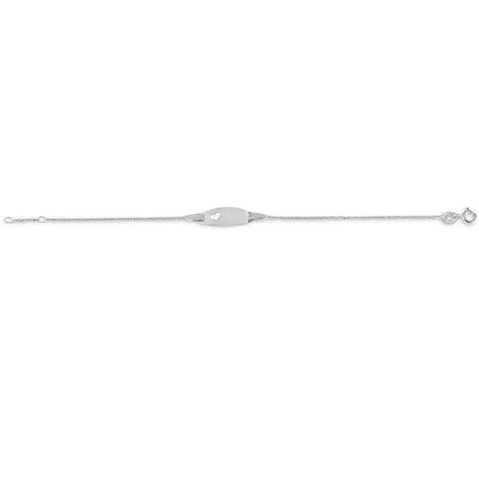 10K White Gold Heart Baby Bracelet