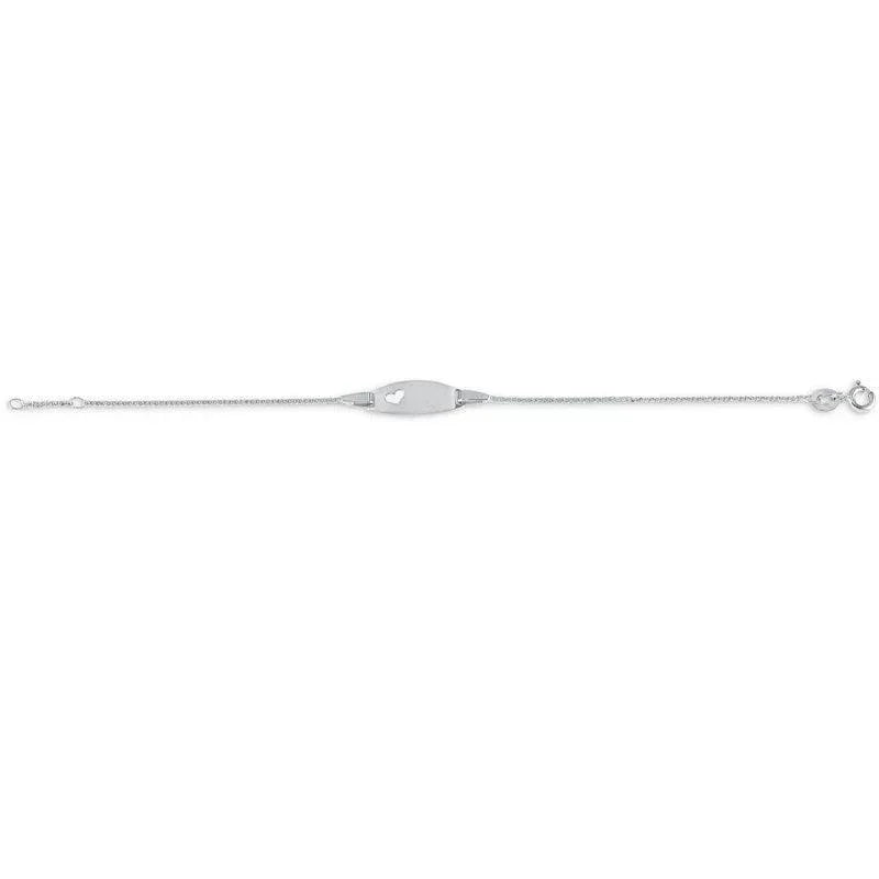 10K White Gold Heart Baby Bracelet