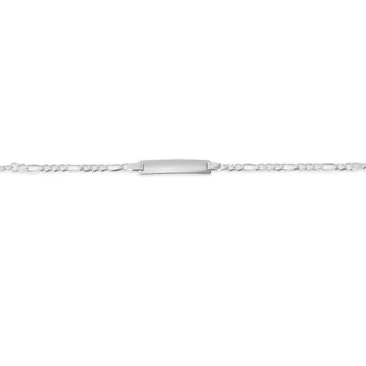 10k White Gold Figaro Baby Bracelet