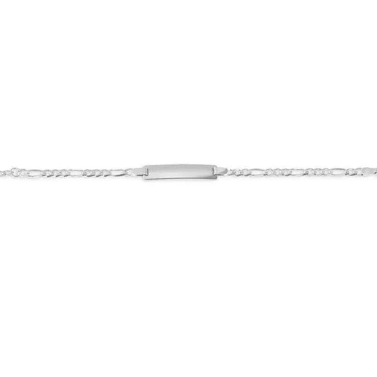 10k White Gold Figaro Baby Bracelet