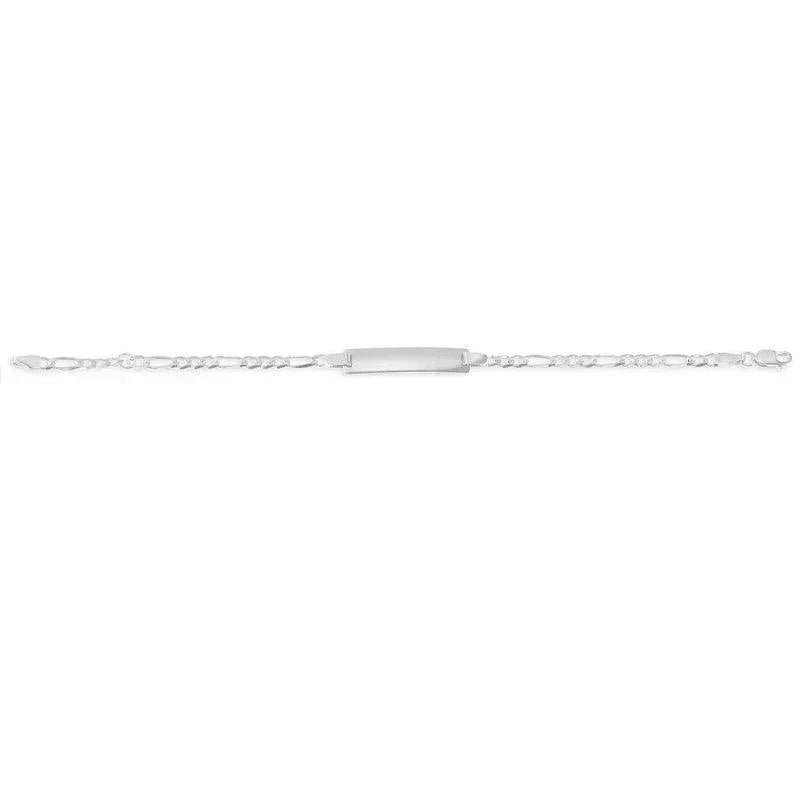 10k White Gold Figaro Baby Bracelet