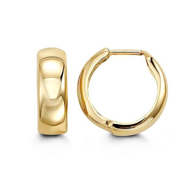10K Yellow Gold High Gloss Huggy Earrings