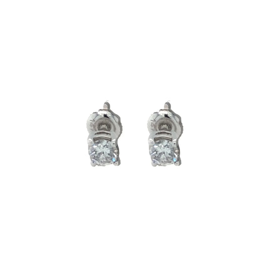 14k White Gold 0.20TDW Diamond Solitaire Stud Earrings