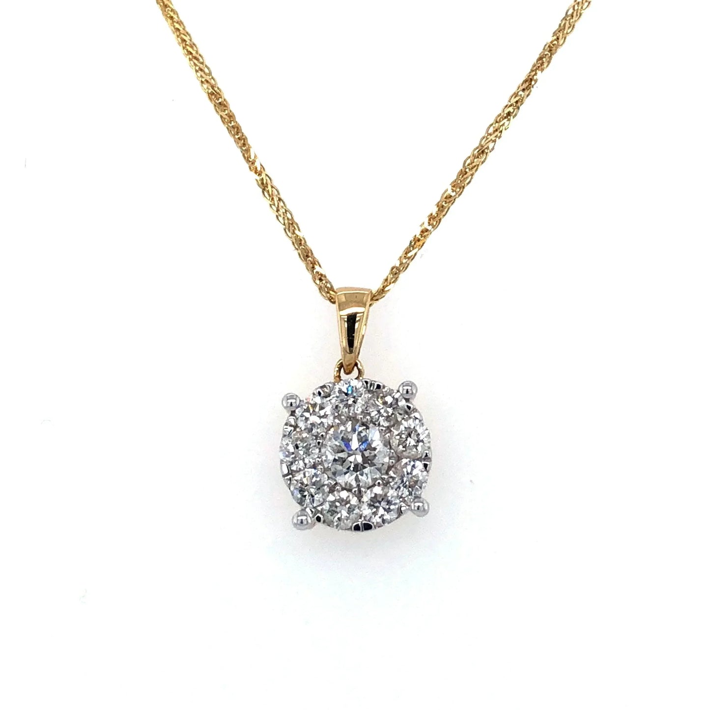 14K Yellow Gold 1.00TDW Diamond Imperial Pendant
